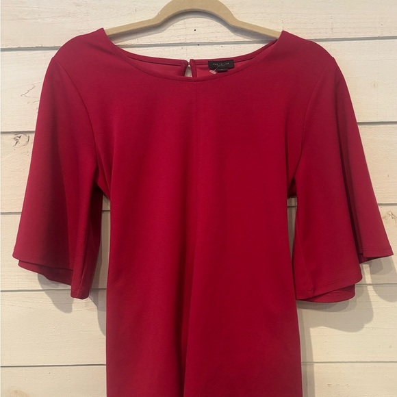 Ann Taylor Factory Dark Pink/Red with adjustable Tie Front /Back Blouse - Picture 13 of 14